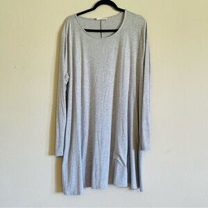 Zenana long sleeve woman’s T-shirt dress size 3X like new pockets casual stretch